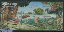 Tonga 2001 Mangrove Animals S/s, Mint NH, Nature - Birds - Butterflies - Ducks - Environment - Fish - Shells & Crustac.. - Protezione Dell'Ambiente & Clima
