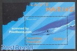 Togo 2001 Blue Shark S/s, Mint NH, Nature - Fish - Sharks - Poissons