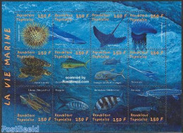 Togo 2001 Marine Life 12v M/s (12x250Fr), Mint NH, Nature - Fish - Turtles - Vissen