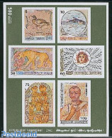 Tunisia 1976 Mosaics Imperforated S/s, Mint NH, History - Nature - Archaeology - Birds - Cat Family - Fish - Art - Mos.. - Archaeology