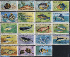 Saint Vincent 1975 Definitives, Fish 19v, Mint NH, Nature - Fish - Fishes