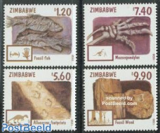 Zimbabwe 1998 Fossiles 4v, Mint NH, History - Nature - Geology - Prehistoric Animals - Préhistoriques