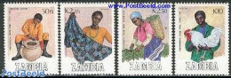 Zambia 1988 Trade Fair 4v, Mint NH, Nature - Various - Birds - Poultry - Export & Trade - Textiles - Fabrieken En Industrieën