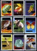 Congo Dem. Republic, (zaire) 2000 Overprints On Non-released Stamps 9v, Mint NH, History - Nature - Geology - Animals .. - Mushrooms