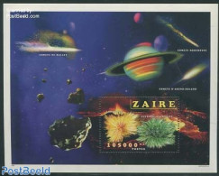 Congo Dem. Republic, (zaire) 1996 Minerals S/s, Mint NH, History - Science - Geology - Astronomy - Halley's Comet - Astrologie