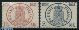 Finland 1931 75 Years Finnish Stamps 2v, Mint NH, Stamps On Stamps - Nuovi