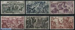 Guadeloupe 1946 From Chad To Rhine 6v, Mint NH, History - Nature - Religion - Transport - Militarism - World War II - .. - Ongebruikt
