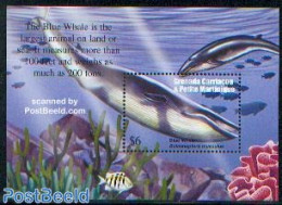 Grenada Grenadines 2002 Blue Whale S/s, Mint NH, Nature - Fish - Sea Mammals - Fishes