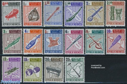 Indonesia 1967 Music Instruments 16v, Mint NH, Performance Art - Various - Music - Musical Instruments - Maps - Muziek