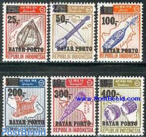 Indonesia 1978 Postage Due 6v, Mint NH, Performance Art - Various - Music - Musical Instruments - Maps - Music