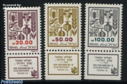 Israel 1984 Definitives 3v, Mint NH, Religion - Bible Texts - Unused Stamps (with Tabs)