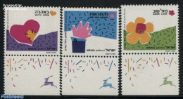 Israel 1989 Wishing Stamps 3v, Mint NH, Various - Greetings & Wishing Stamps - Ongebruikt (met Tabs)