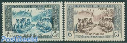 Laos 1953 Definitives, Folklore 2v, Mint NH, Performance Art - Various - Music - Folklore - Musik