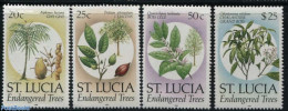 Saint Lucia 1990 Trees 4v, Mint NH, Nature - Trees & Forests - Rotary Club