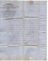 VP23.124 - 1868 - Lettre - Produits Chimiques - REYNIER, Négociant - Commissionaire à PARIS, Dépots D'HAUTMONT, POUILLY - 1800 – 1899