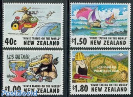 New Zealand 1997 Cartoons 4v, Mint NH, Nature - Sport - Birds - Sailing - Art - Comics (except Disney) - Nuevos