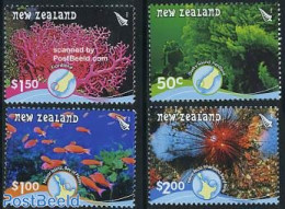 New Zealand 2008 Underwater Reefs 4v, Mint NH, Nature - Sport - Various - Fish - Diving - Maps - Nuevos