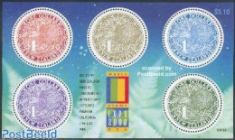 New Zealand 2000 World Stamp Expo S/s, Mint NH, Nature - Various - Birds - Philately - Round-shaped Stamps - Neufs