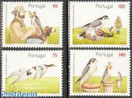 Portugal 1994 Falcons 4v, Mint NH, Nature - Birds - Birds Of Prey - Dogs - Ducks - Unused Stamps