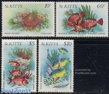 Saint Kitts/Nevis 1988 Marine Life 4v (with Year 1988), Mint NH, Nature - Fish - Poissons