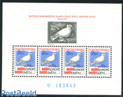Czechoslovkia 1983 Peace Meeting S/s, Mint NH, Nature - Birds - Art - Pablo Picasso - Pigeons - Autres & Non Classés