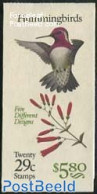United States Of America 1992 Hummingbirds Booklet, Mint NH, Nature - Birds - Stamp Booklets - Hummingbirds - Ungebraucht