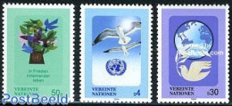 United Nations, Vienna 1994 Definitives 3v, Mint NH, Nature - Various - Birds - Maps - Pigeons - Geographie