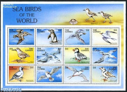 Gambia 1997 Sea Birds 12v M/s, Mint NH, Nature - Birds - Puffins - Gambie (...-1964)