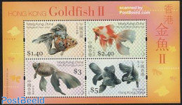 Hong Kong 2005 Goldfish 4v M/s, Mint NH, Nature - Fish - Ongebruikt