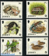 Jersey 1997 Animals 6v, Mint NH, Nature - Animals (others & Mixed) - Birds - Ducks - Frogs & Toads - Parrots - Reptiles - Jersey