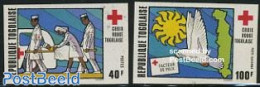 Togo 1973 Red Cross 2v Imperforated, Mint NH, Health - Nature - Transport - Various - Red Cross - Birds - Automobiles .. - Red Cross