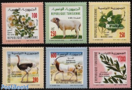 Tunisia 2003 Flora & Fauna 6v, Mint NH, Nature - Animals (others & Mixed) - Birds - Cattle - Flowers & Plants - Tunesien (1956-...)