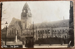 Metz - La Gare - Carte Photo - Cliché De L. Keidel - Circulé Le 1er Avril 1919 - Metz