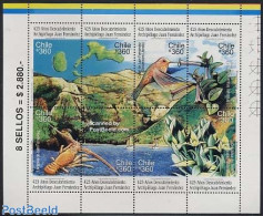 Chile 2000 Fernandez Archipel 8v M/s, Mint NH, Nature - Transport - Various - Birds - Ships And Boats - Maps - Ships