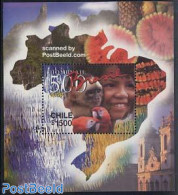 Chile 2000 Discovery Of Brazil S/s, Mint NH, Nature - Birds - Monkeys - Parrots - Cile