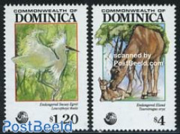 Dominica 1992 UNCED 2v, Mint NH, History - Nature - United Nations - Animals (others & Mixed) - Birds - República Dominicana