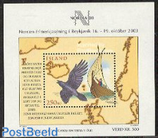 Iceland 2003 Nordia S/s, Mint NH, Nature - Transport - Various - Birds - Philately - Ships And Boats - Maps - Ungebraucht