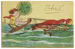 1 Er Avril Poissons, Trèfle Et Enfant Dans Bateau - 1 De April (pescado De Abril)