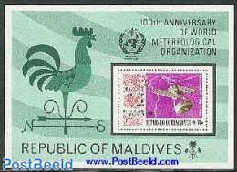 Maldives 1973 W.M.O. S/s, Mint NH, Transport - Various - Space Exploration - Maps - Geographie