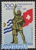 Uruguay 1991 Swiss Association 1v, Mint NH, History - Flags - Uruguay
