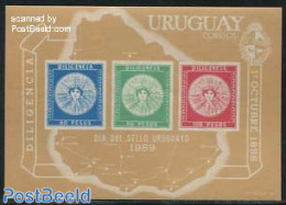 Uruguay 1969 Stamp Day S/s, Mint NH, Stamp Day - Stamps On Stamps - Dag Van De Postzegel