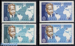 Venezuela 1963 Dag Hammarskjold 4v, Mint NH, History - Various - United Nations - Maps - Aardrijkskunde