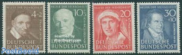 Germany, Federal Republic 1951 Welfare, Famous Persons 4v, Mint NH, History - Religion - Women - Religion - Nuevos