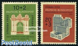Germany, Federal Republic 1953 IFRABRA Stamp Exposition 2v, Mint NH, Philately - Art - Modern Architecture - Ongebruikt