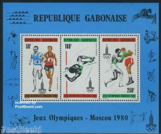 Gabon 1980 Olympic Games Moscow S/s, Mint NH, Sport - Athletics - Boxing - Olympic Games - Nuovi
