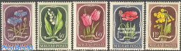 Hungary 1951 Flowers 5v, Mint NH, Nature - Flowers & Plants - Unused Stamps