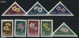 Hungary 1958 Flowers 8v, Mint NH, Nature - Flowers & Plants - Nuovi