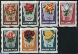 Hungary 1962 Roses 7v, Mint NH, Nature - Flowers & Plants - Roses - Ungebraucht