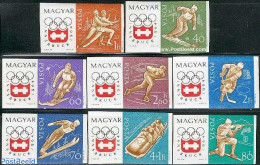 Hungary 1963 Olympic Winter Games 8v Imperforated, Mint NH, Sport - (Bob) Sleigh Sports - Olympic Winter Games - Skati.. - Neufs