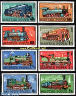 Hungary 1972 Locomotives 8v, Mint NH, Transport - Railways - Unused Stamps